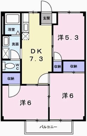 玲巧－ハイツ２の物件間取画像